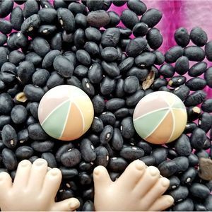 Vintage Enameled Beach Ball Post Earrings